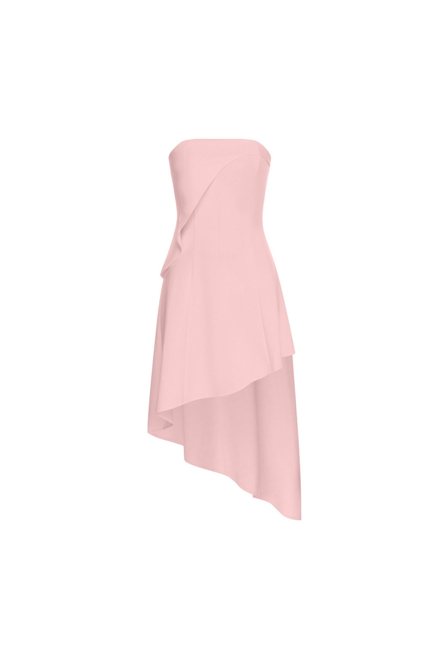 ASYMETRIC PINK MIDI DRESS FOR PARTY