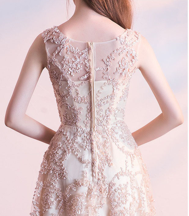 QUEENA CHAMPAGNE LACE EVENING GOWN MAXI DRESS