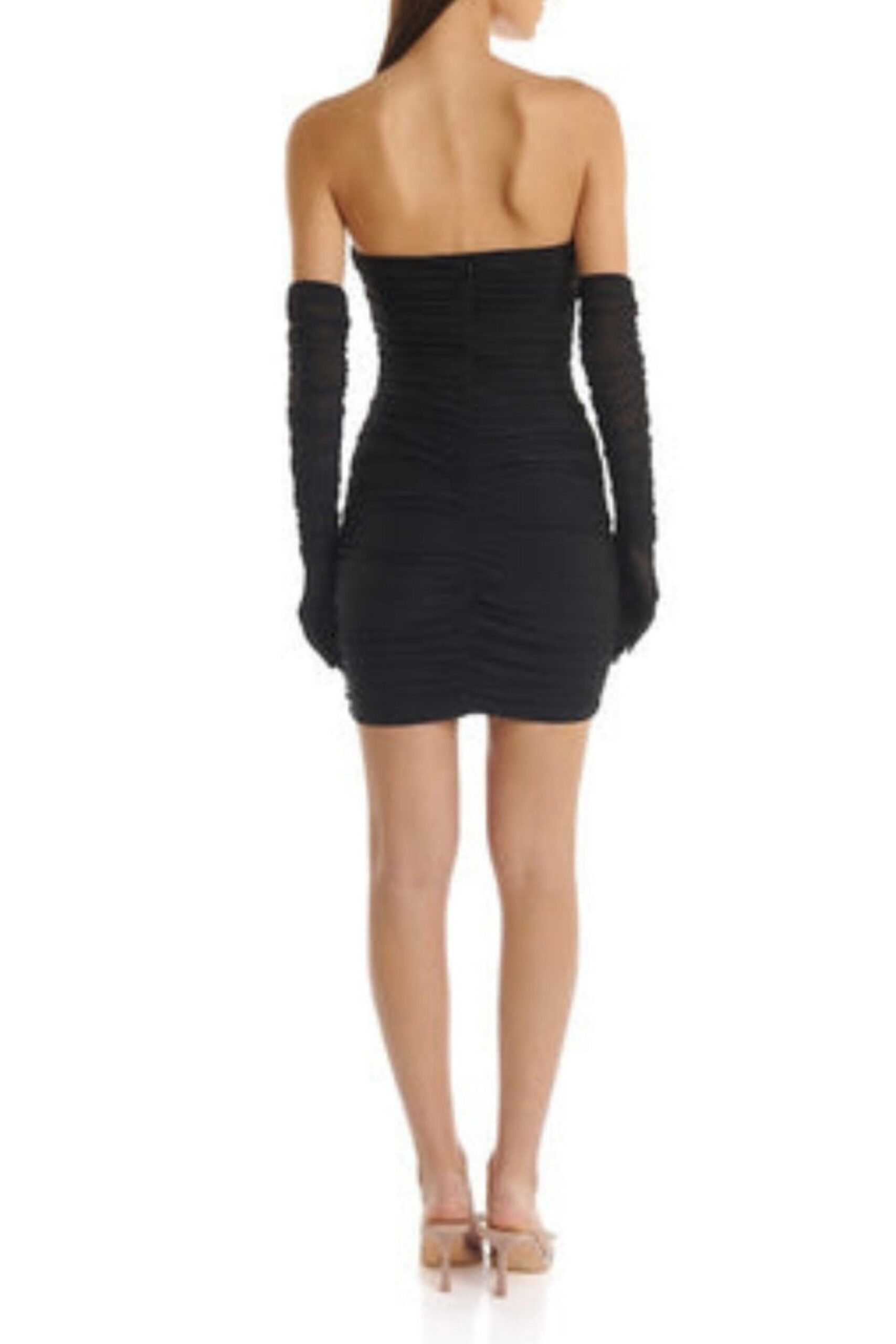 3D FLOWER BANDAGE MINI DRESS BLACK PARTY