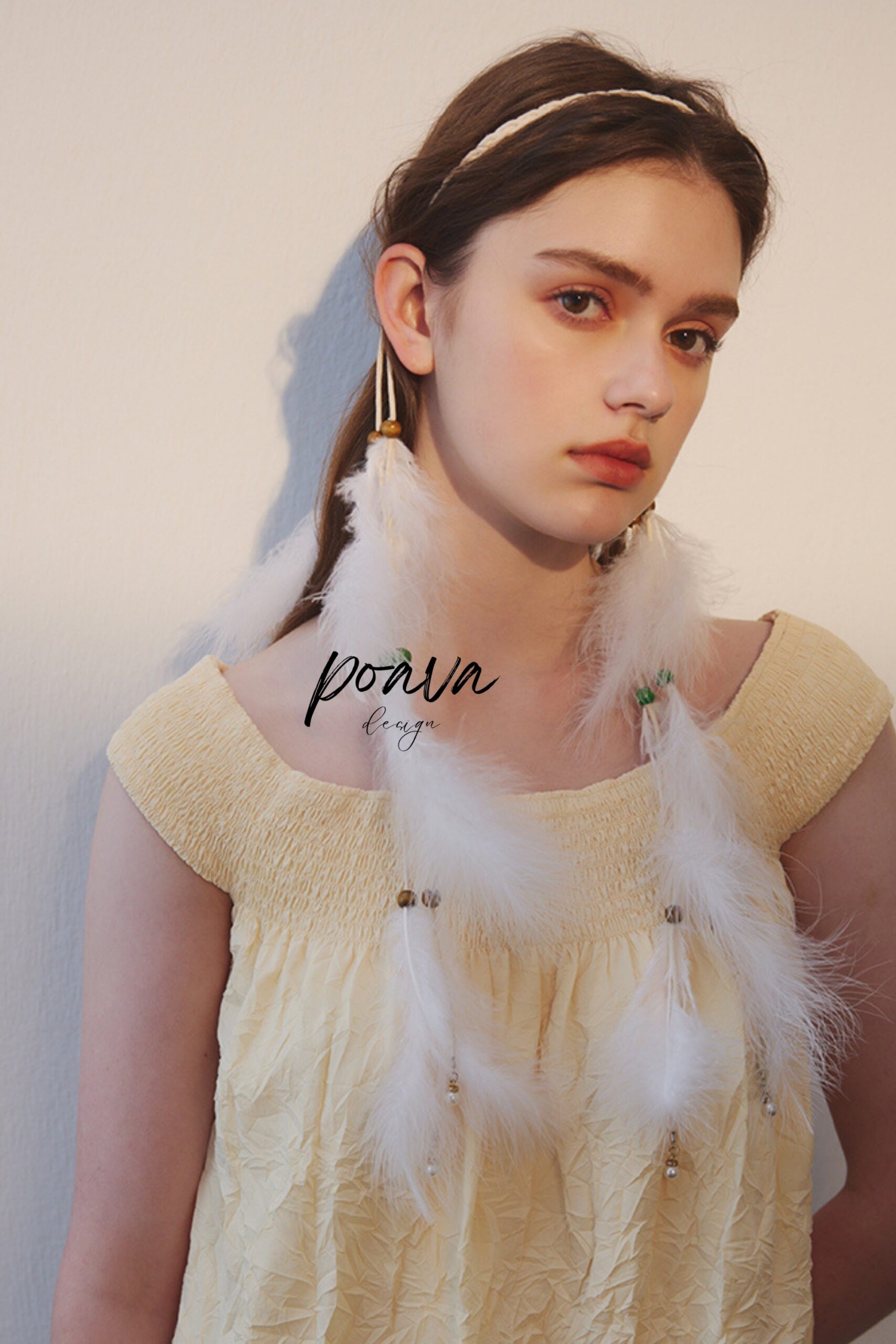BOHEMIA WHITE FEATHER HEADBAND WEDDING