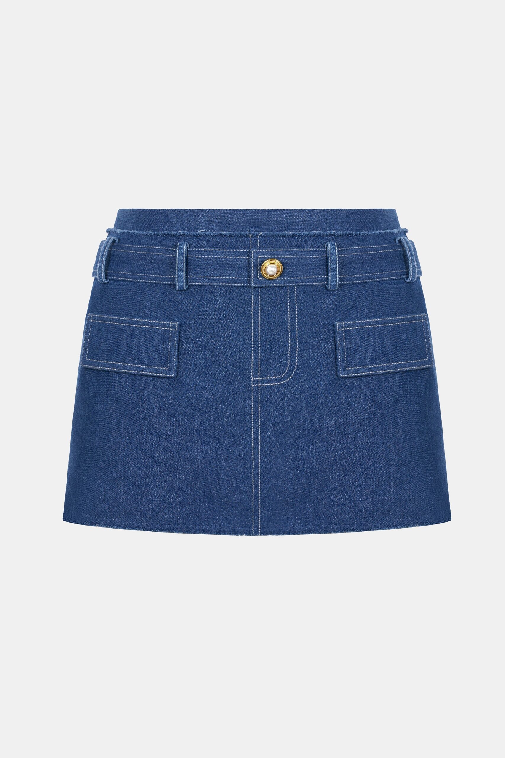 CLASSIC DENIM TWEED MINI SKIRT FOR PARTY