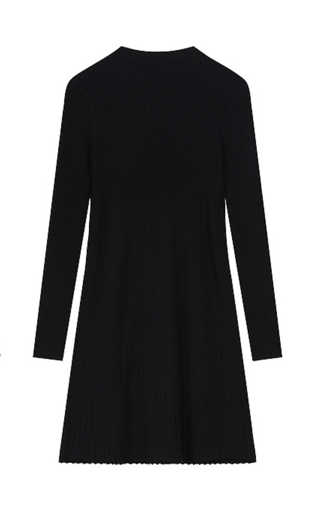 BOW SLEEVE KNIT MINI DRESS, BLACK, CASUAL