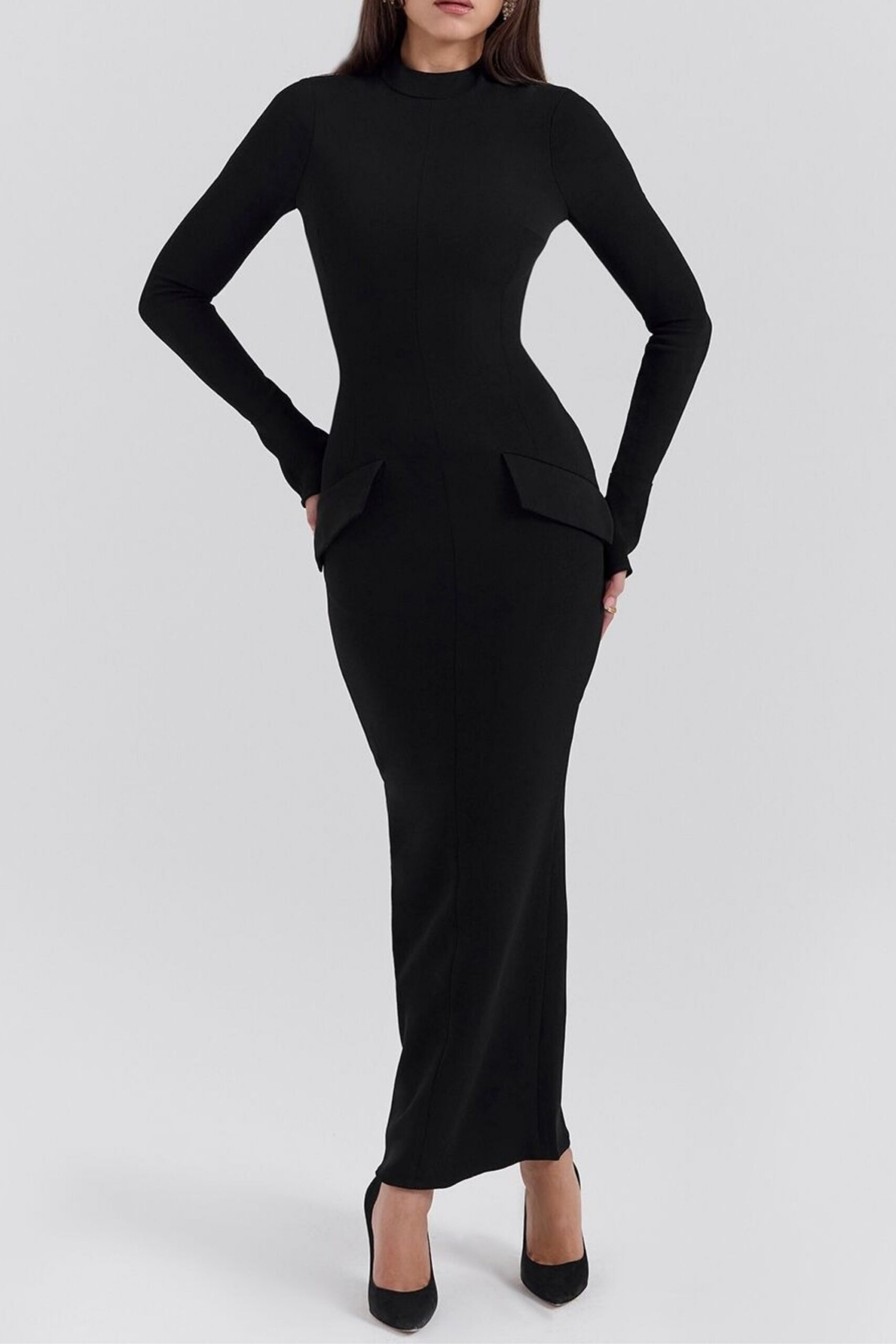 11_c98f3e84-1c01-445d-b0de-ce7cf9a03ec0 LONG SLEEVE BANDAGE MAXI BLACK DRESS