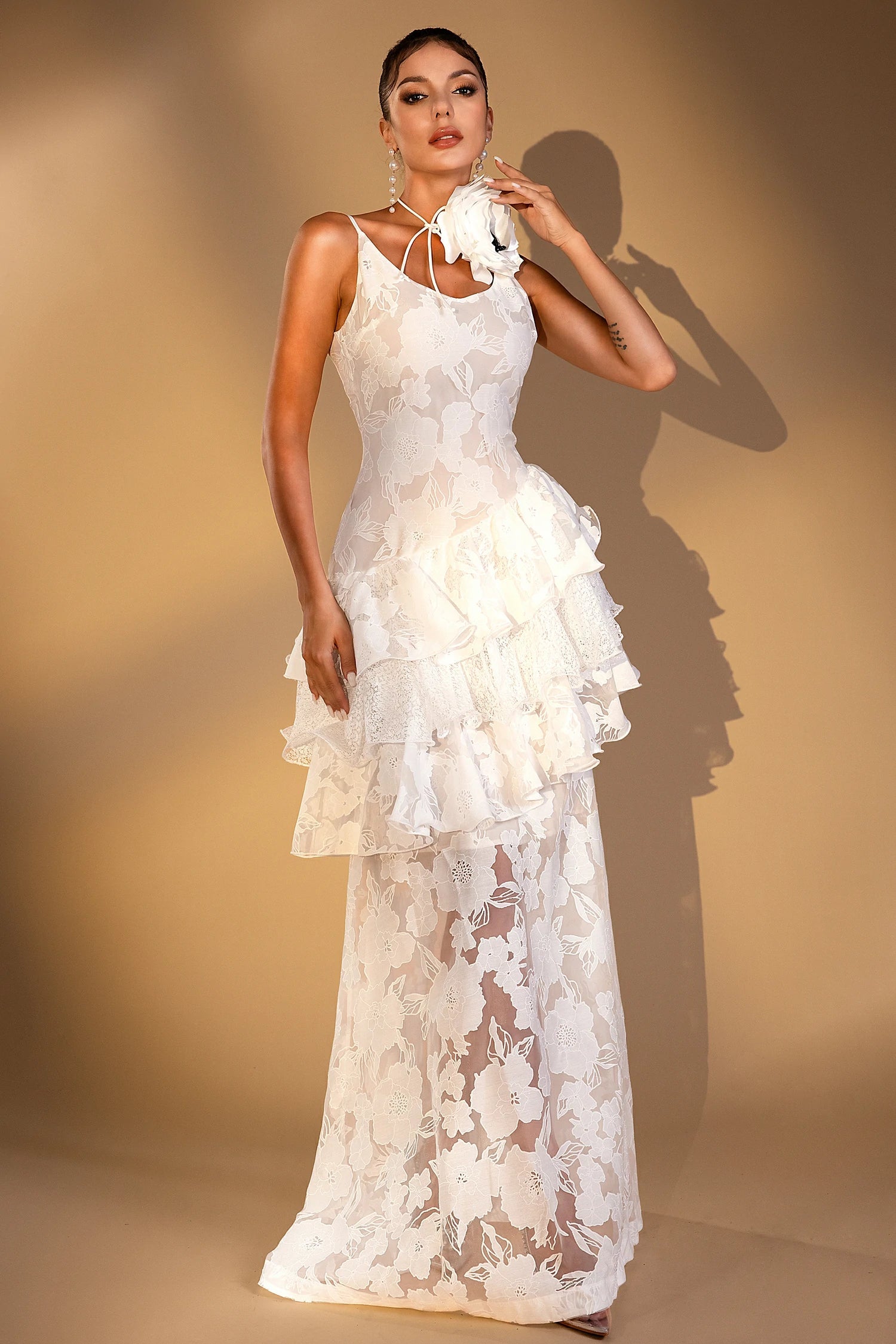 LATISHA 3D PLEAT MIDI DRESS FOR WEDDING GUEST