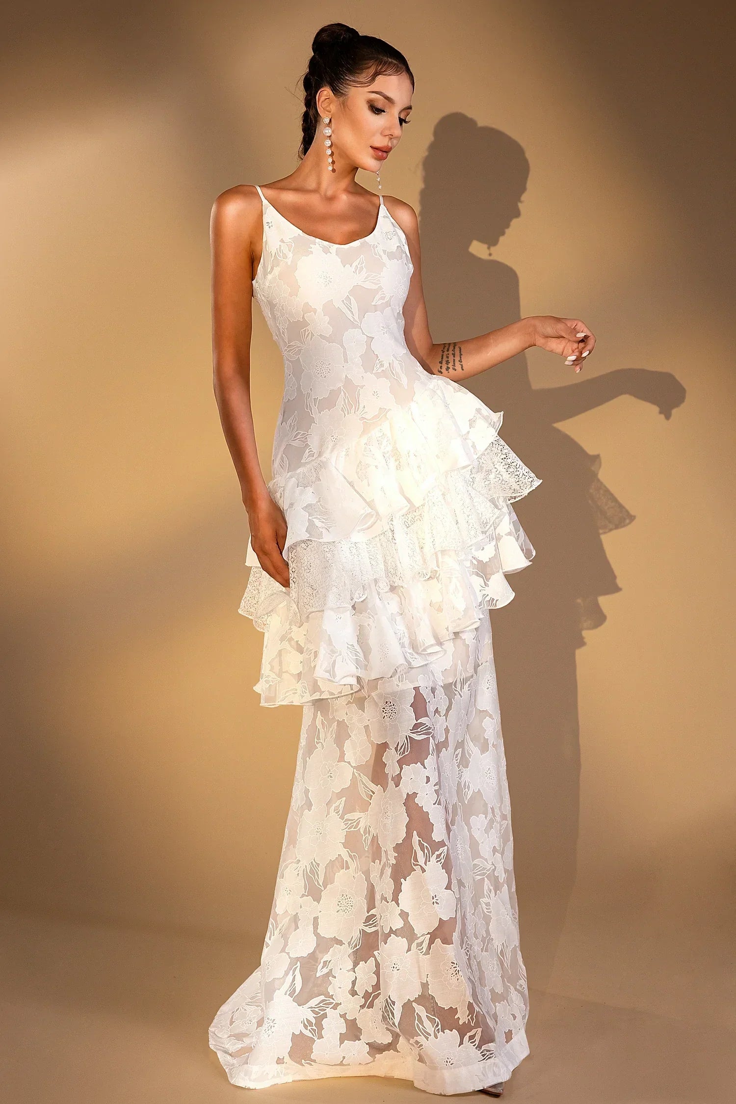 LATISHA 3D PLEAT MIDI DRESS FOR WEDDING GUEST