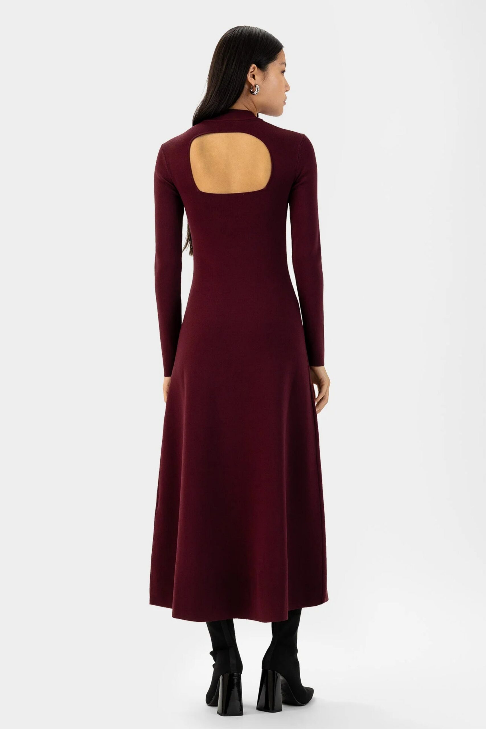 WRAP FRONT MERLOT MAXI DRESS FOR WEDDING