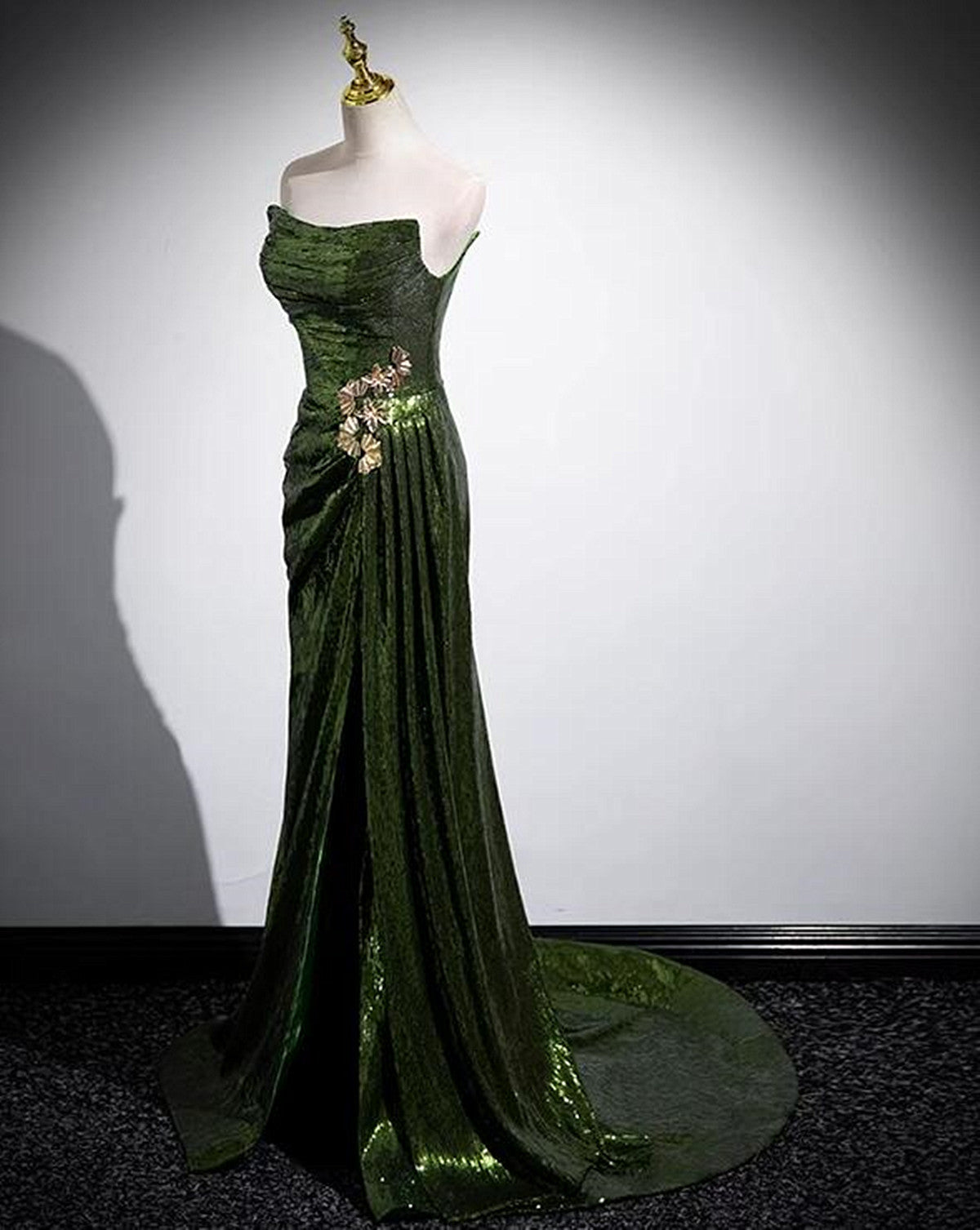 GREEN SEQUIN MERMAID PROM GOWN