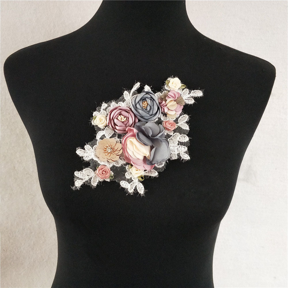 12475925334_297466099 3D FLORAL LACE COLLAR HAT DIY SEQUIN DECAL FOR WOMEN
