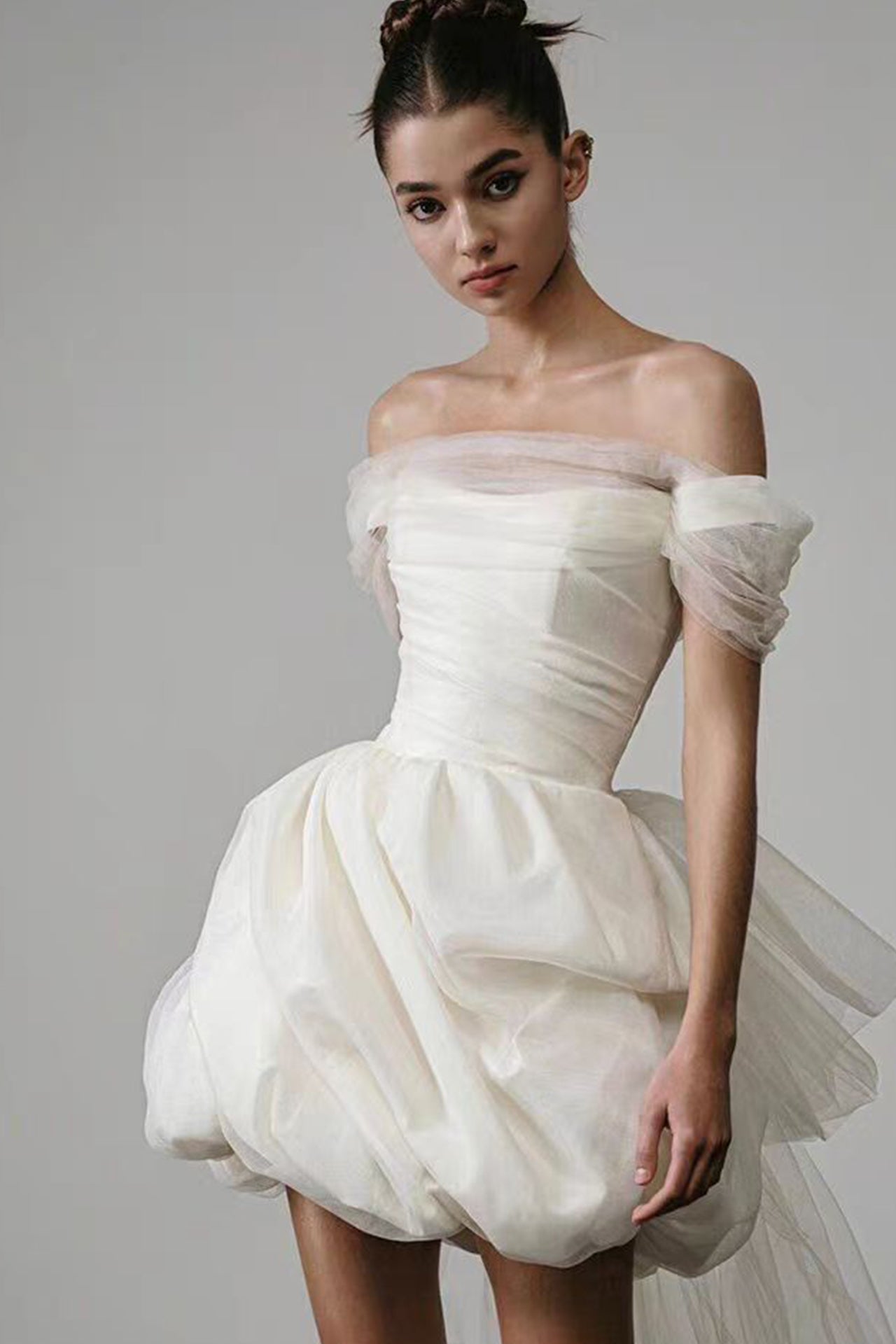 KEIRA STRAPLESS WHITE MINI DRESS FOR PARTY