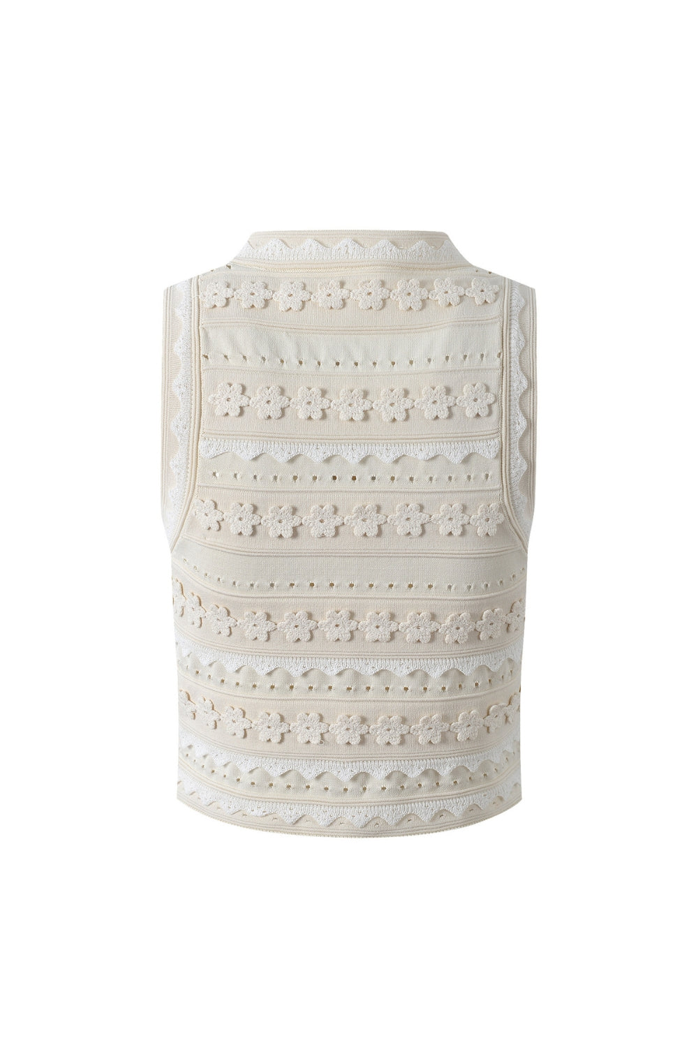 CROCHET ECRU TOP, ELEGANT SILHOUETTE FOR SUMMER OCCASIONS