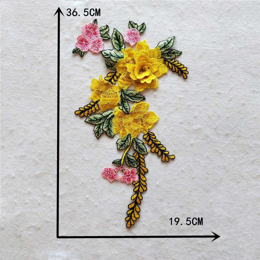 EMBROIDERED ETHNIC ROSE PATCHES, 3D DIY LACE TRIM