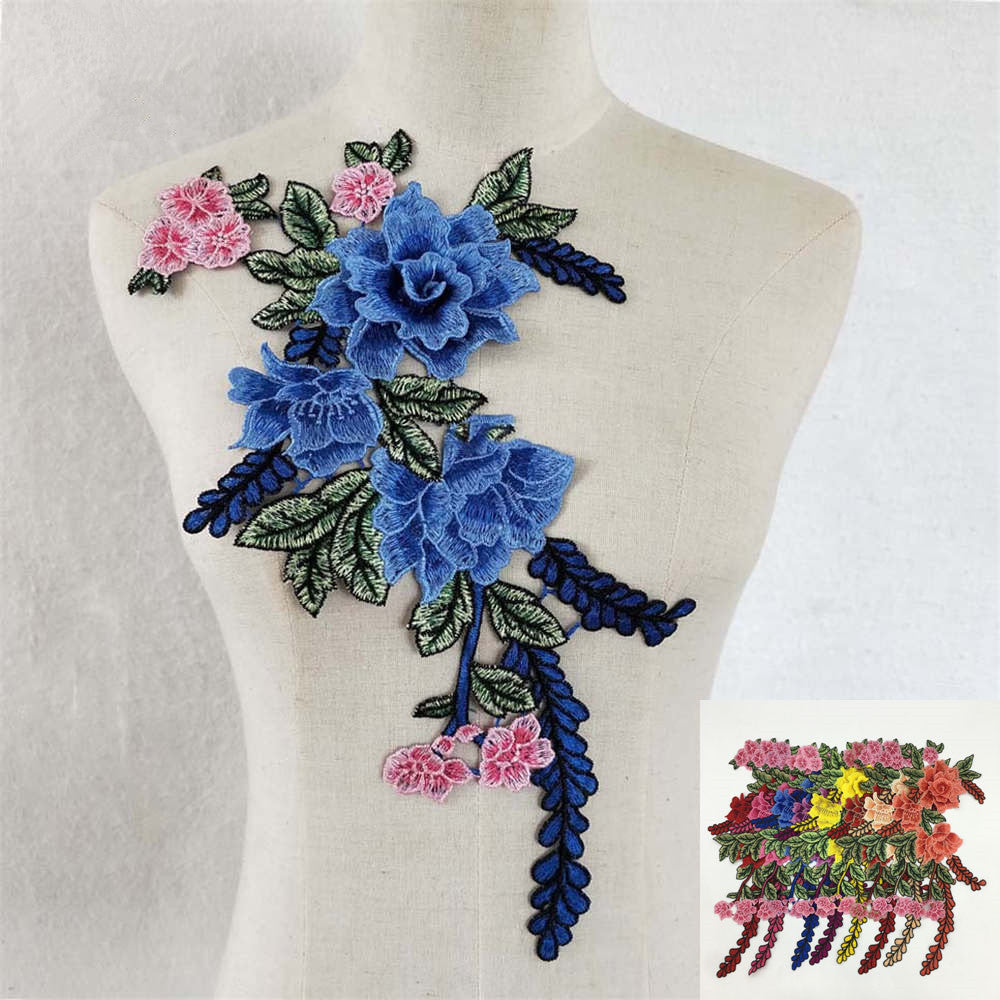 12589198645_297466099 EMBROIDERED ETHNIC ROSE PATCHES, 3D DIY LACE TRIM