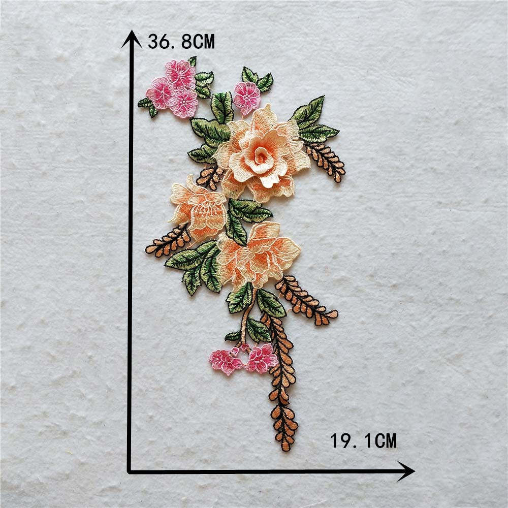 EMBROIDERED ETHNIC ROSE PATCHES, 3D DIY LACE TRIM