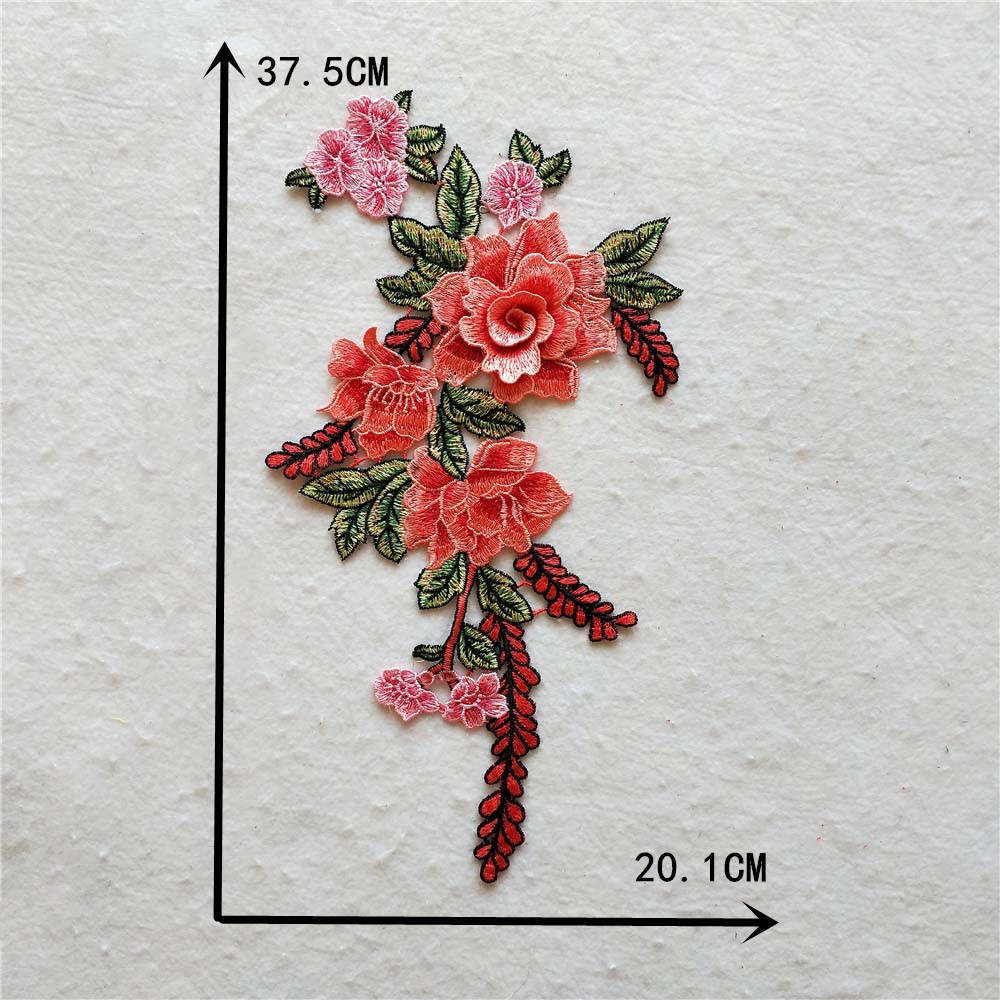 EMBROIDERED ETHNIC ROSE PATCHES, 3D DIY LACE TRIM