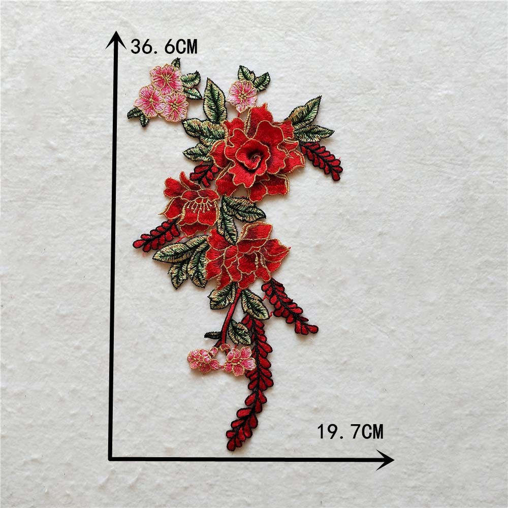 EMBROIDERED ETHNIC ROSE PATCHES, 3D DIY LACE TRIM