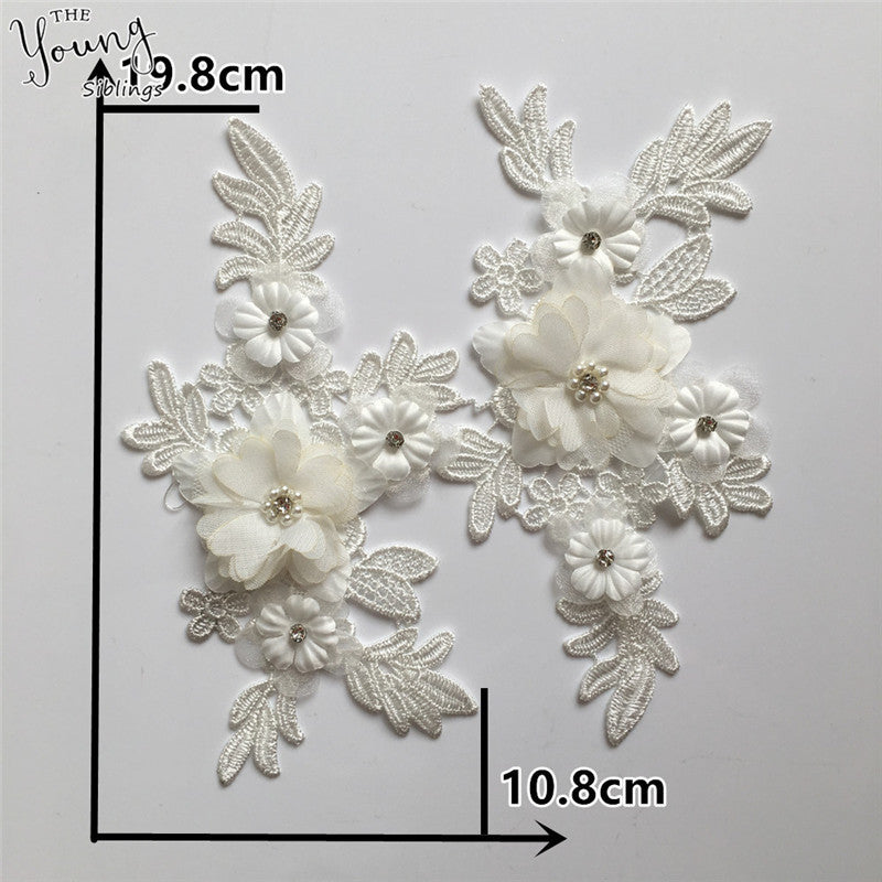 3D RHINESTONE LACE COLLAR DIY CORSAGE, GARMENT ACCESSORY