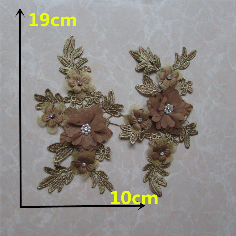 3D RHINESTONE LACE COLLAR DIY CORSAGE, GARMENT ACCESSORY