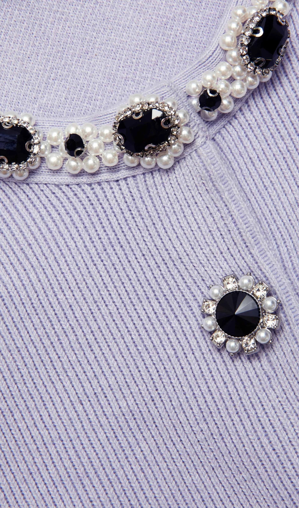 LILAC EMBELLISHED KNIT TOP FOR PARTY