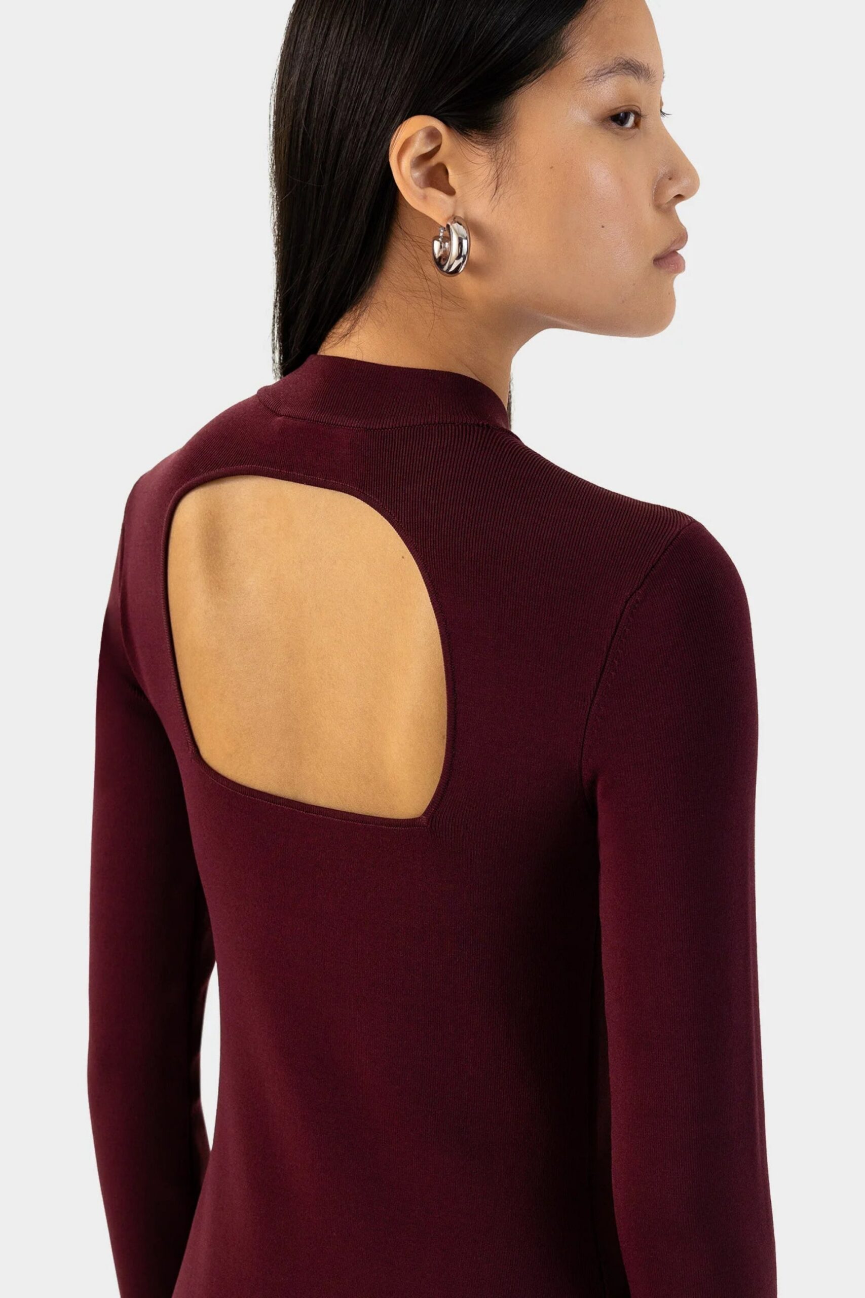 WRAP FRONT MERLOT MAXI DRESS FOR WEDDING