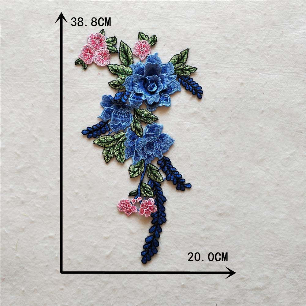 EMBROIDERED ETHNIC ROSE PATCHES, 3D DIY LACE TRIM