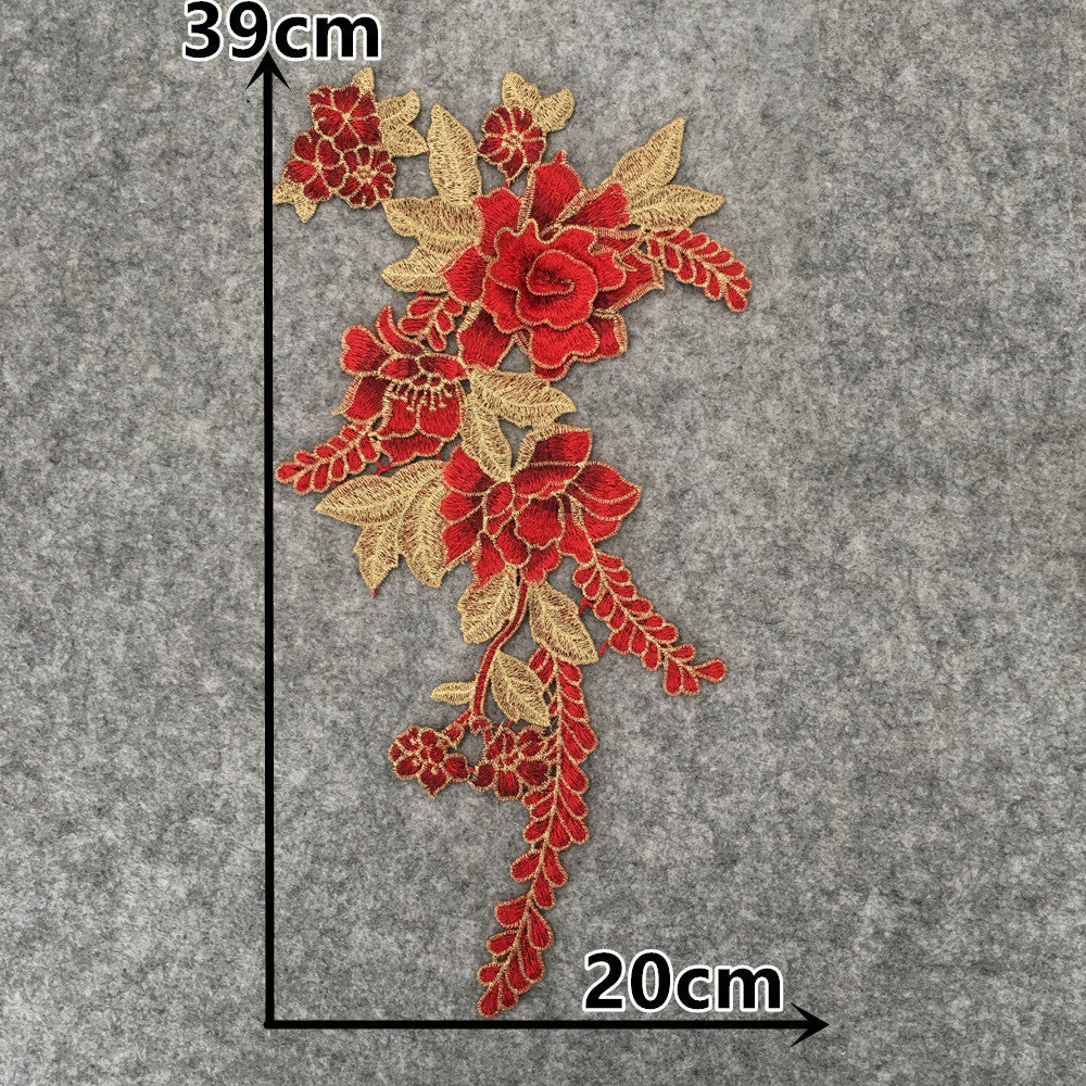 EMBROIDERED ETHNIC ROSE PATCHES, 3D DIY LACE TRIM
