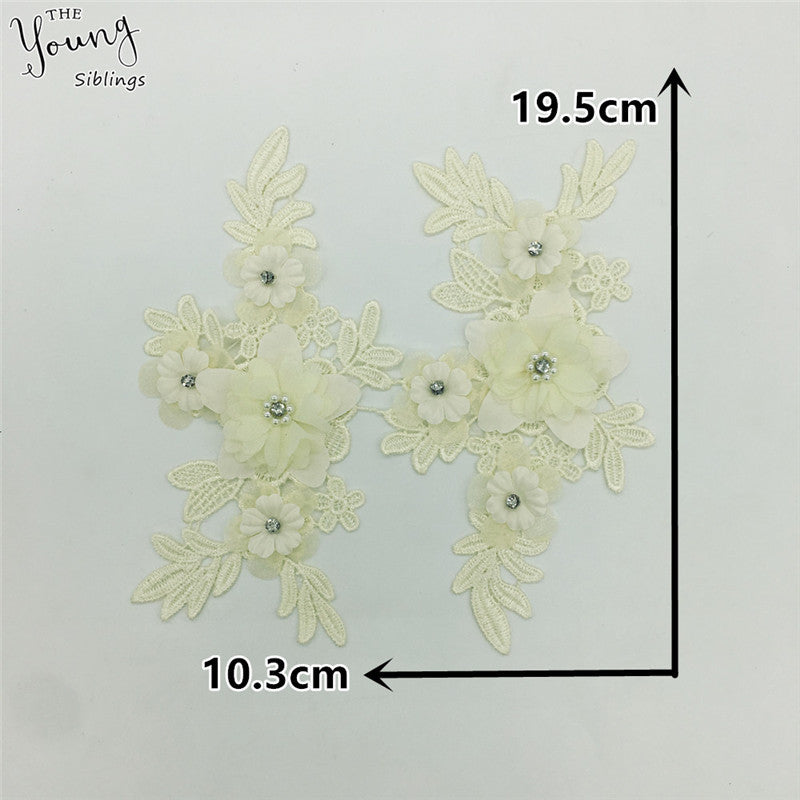 3D RHINESTONE LACE COLLAR DIY CORSAGE, GARMENT ACCESSORY