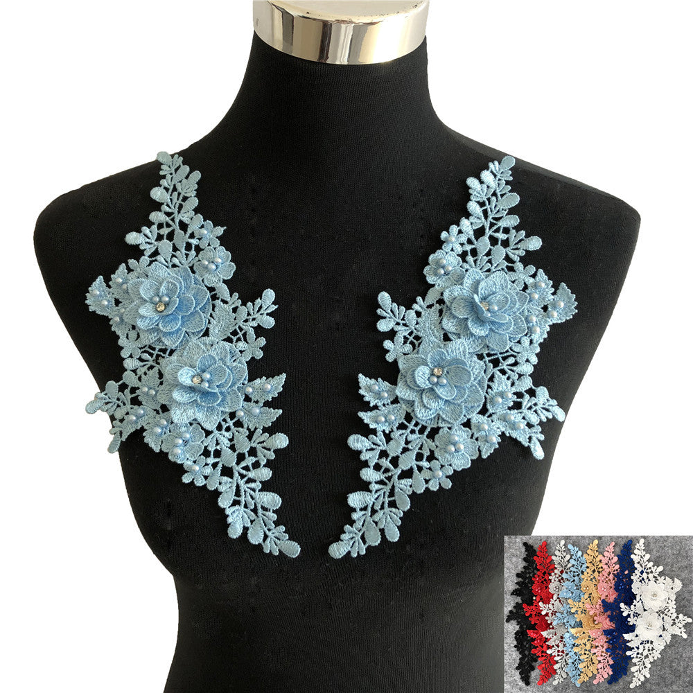 12660265651_297466099 3D EMBROIDERED LACE COLLAR APPLIQUÉ DIY STICKER FOR CLOTHING