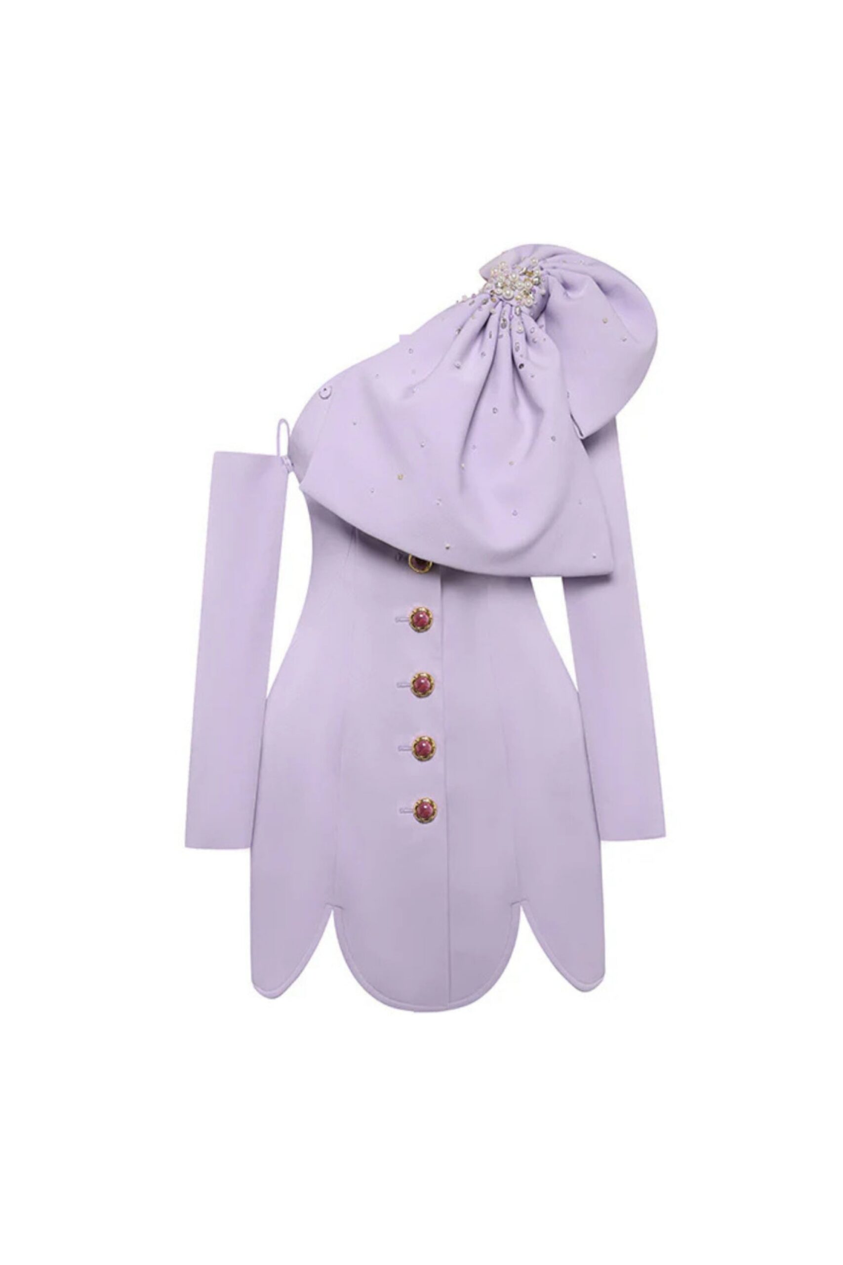BOWKNOT PURPLE MINI DRESS FOR PARTY