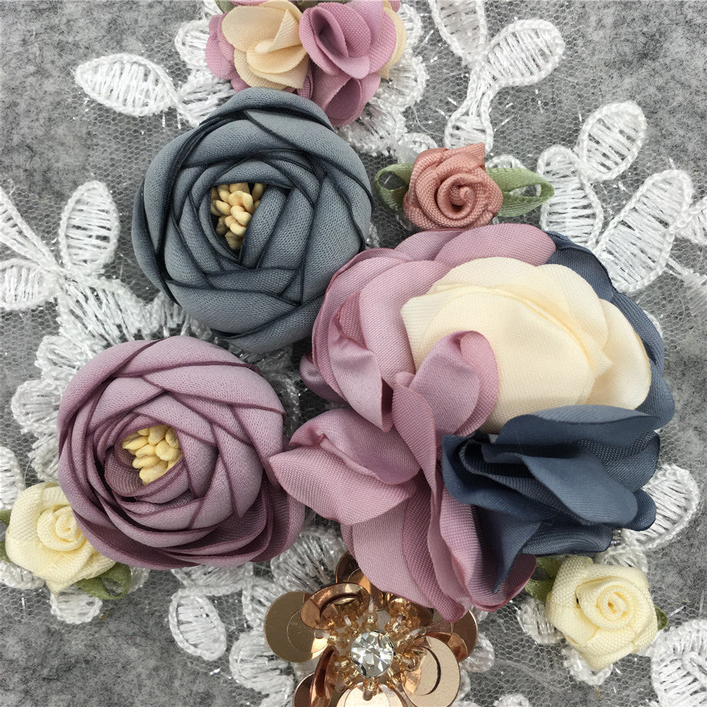 3D FLORAL LACE COLLAR HAT DIY SEQUIN DECAL FOR WOMEN