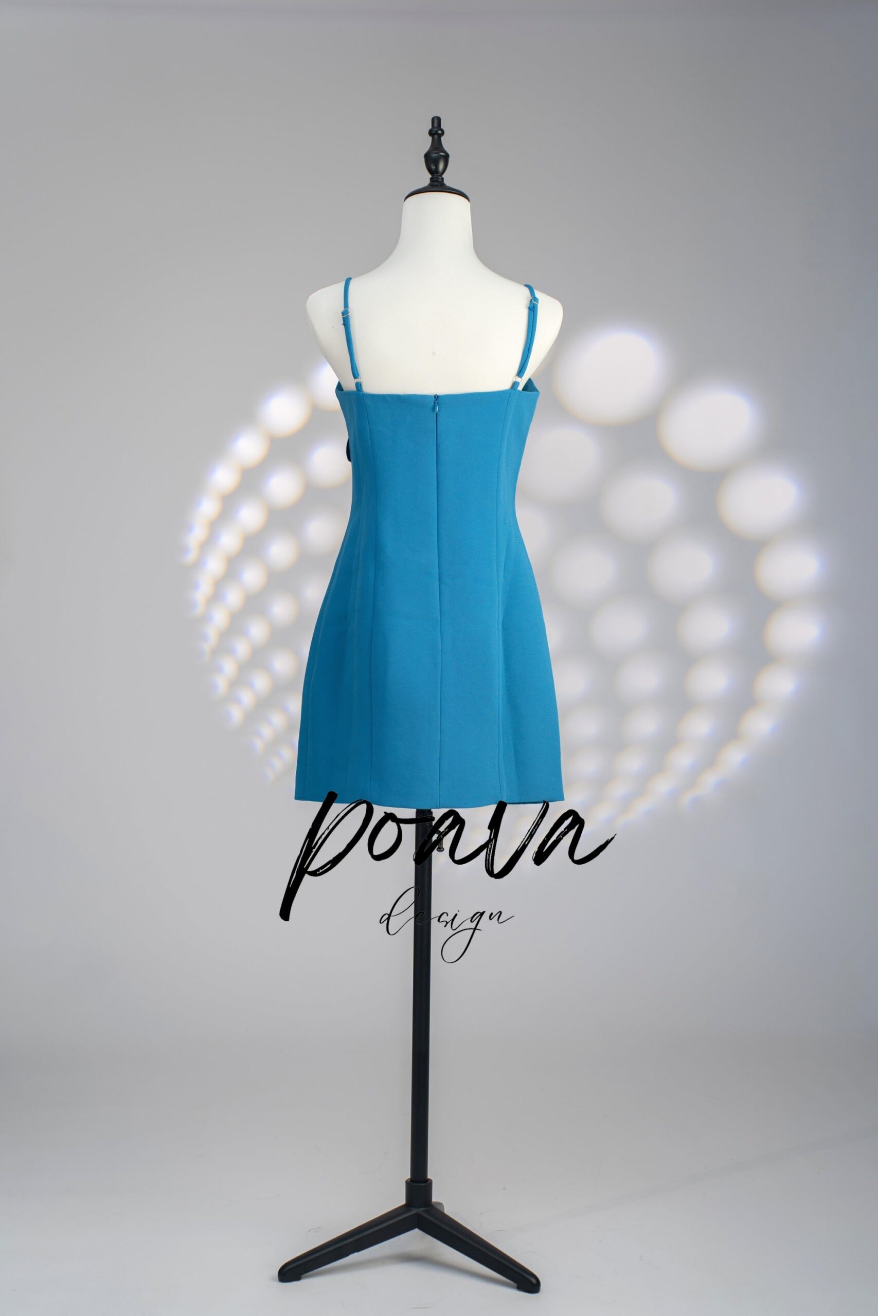 BLUE FLORAL STRAPY MINI DRESS FOR PARTY