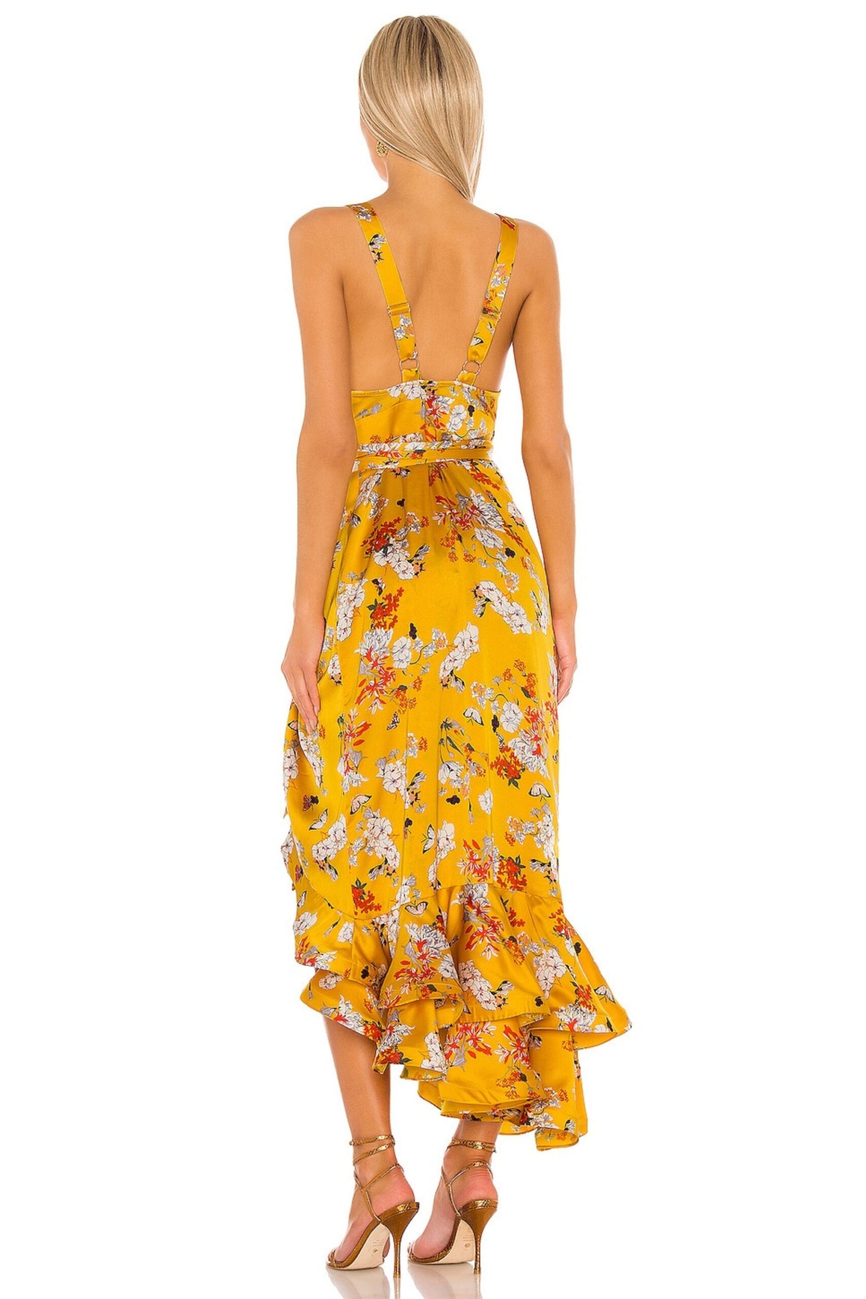NARCISS YELLOW MIDI DRESS FOR WEDDING GUEST