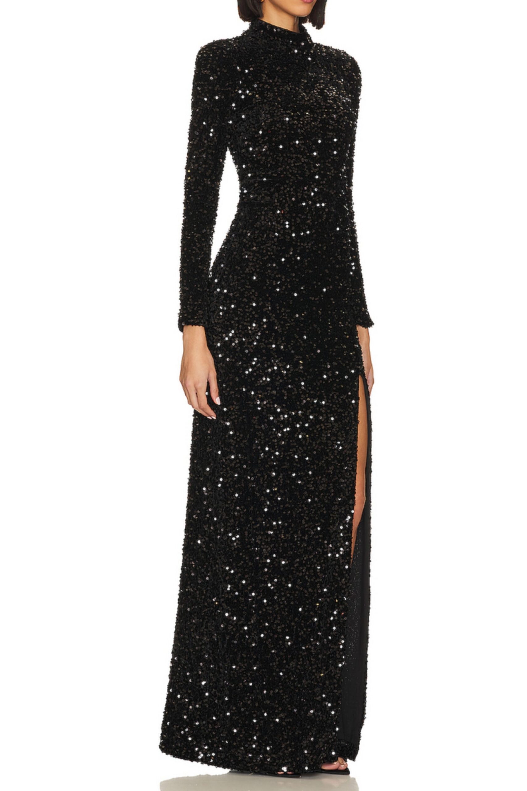 SEQUIN SLIT MAXI DRESS FOR PARTY NIGHTS