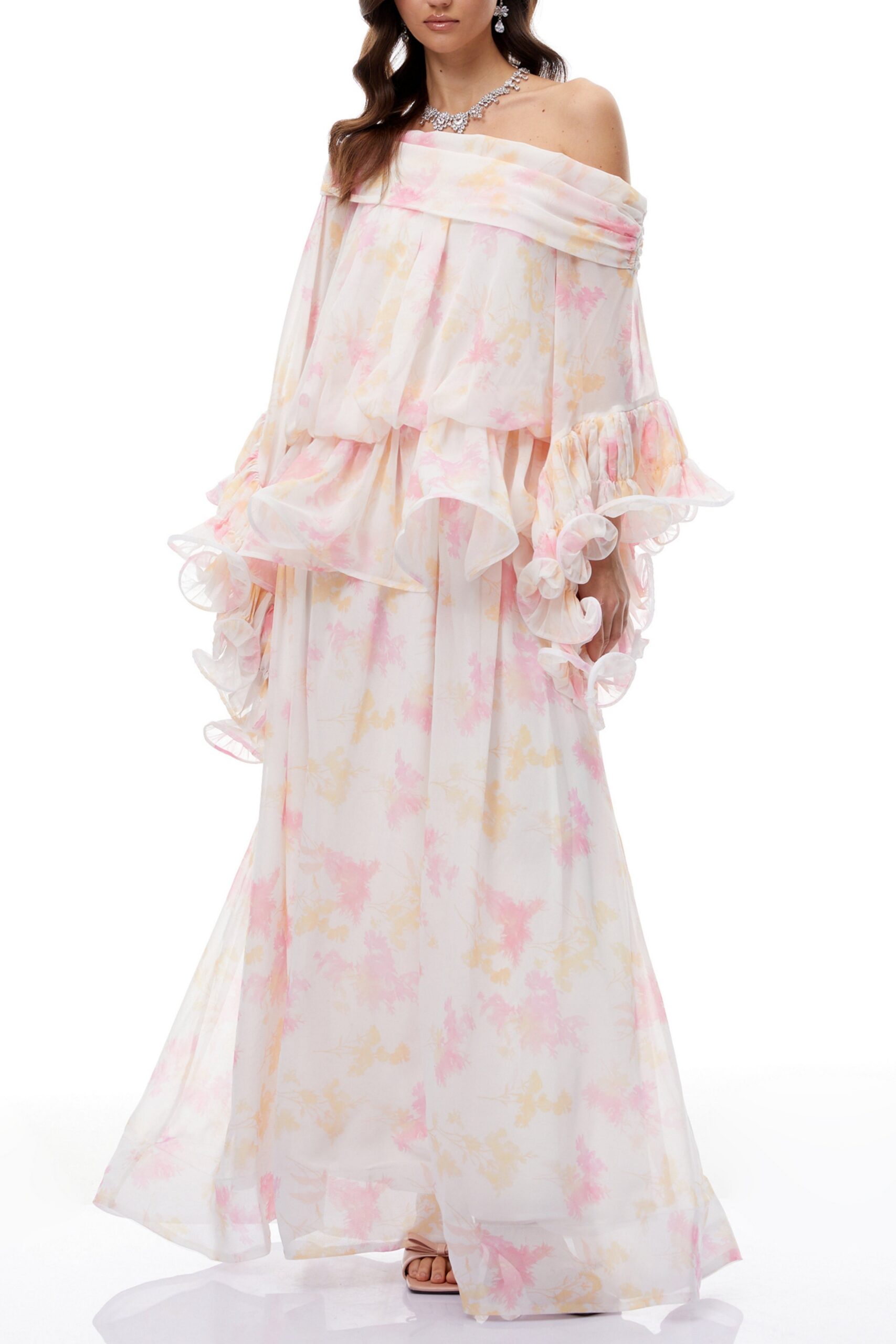 12_760b658c-dd05-4b86-bdc3-f5a59e7cc54d EMILY WHITE FLORAL RUFFLED CHIFFON MAXI DRESS
