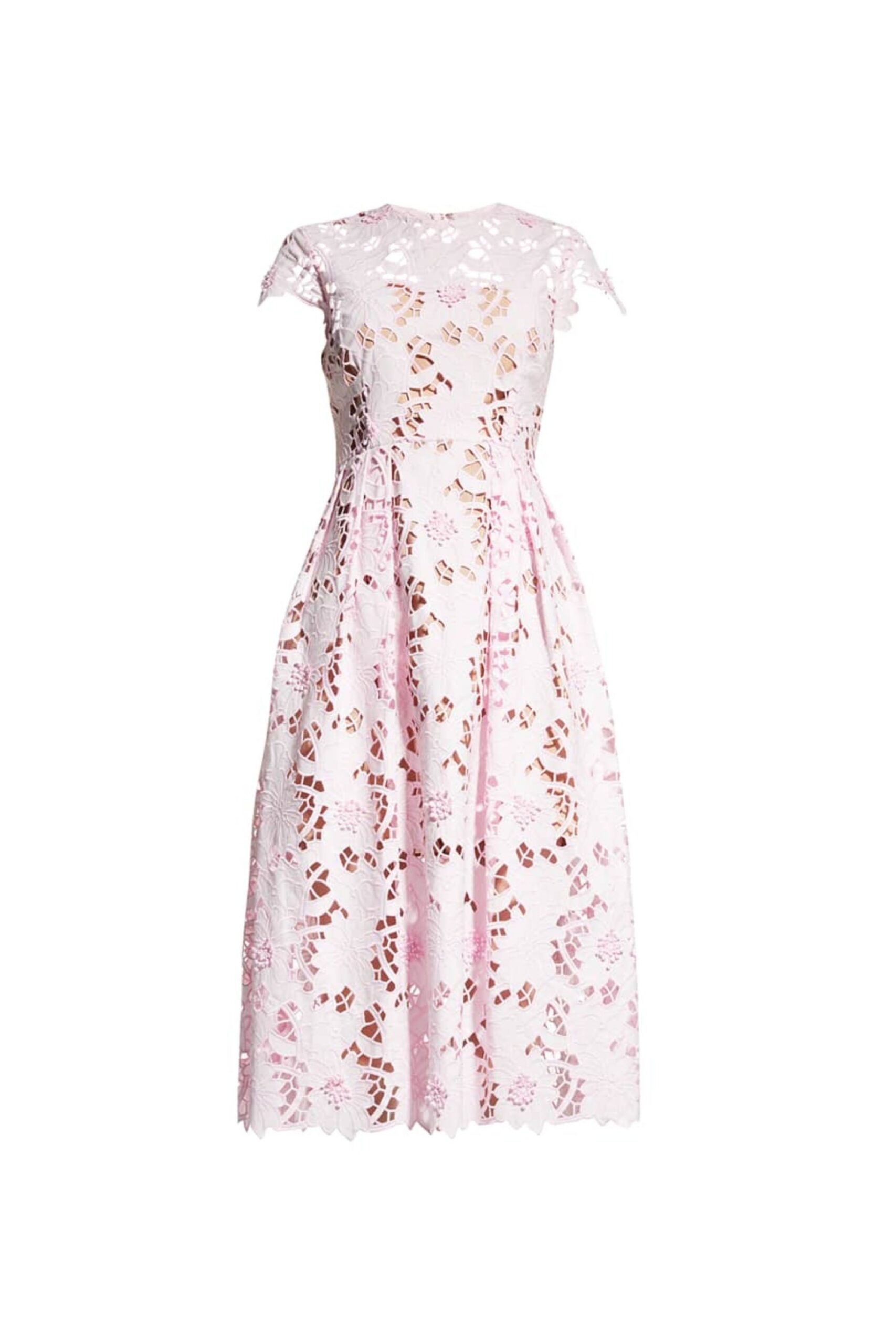 FLORAL LACE MIDI DRESS FOR WEDDING GUEST