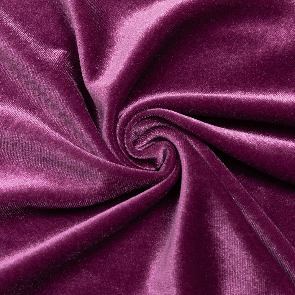 MAGENTA VELVET MAXI DRESS LONG SLEEVE FORMAL GOWN