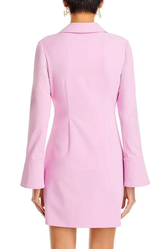 RUCHED SHIRT MINI DRESS PINK PARTY