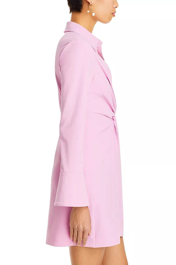 RUCHED SHIRT MINI DRESS PINK PARTY