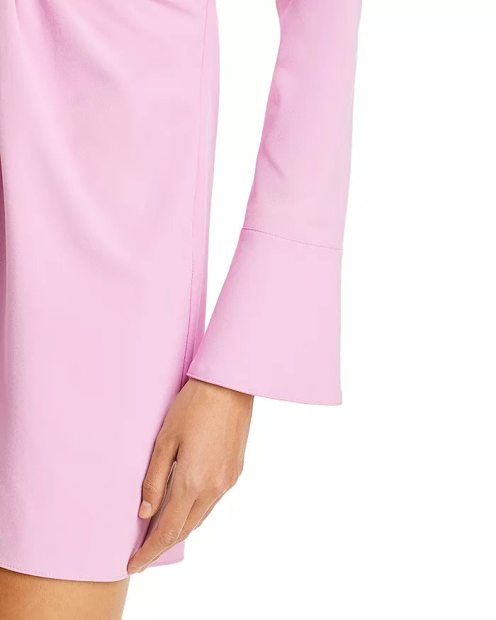 RUCHED SHIRT MINI DRESS PINK PARTY