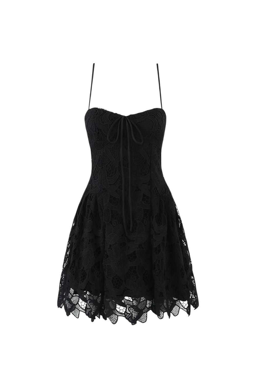 LACE HOLLOW SLEEVELESS MINI COCKTAIL DRESS
