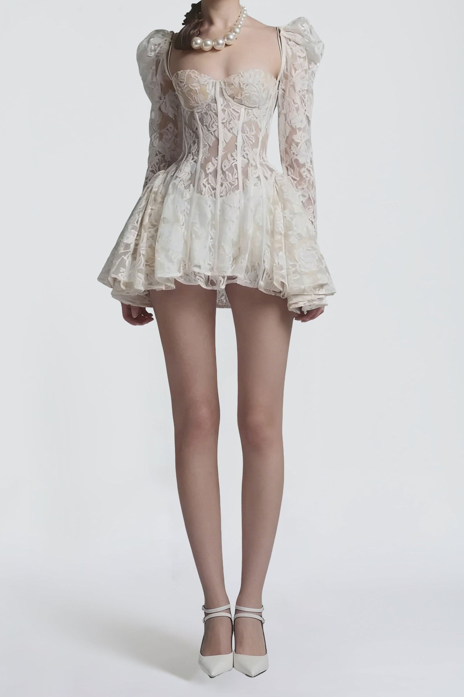 CAITLYN LACE CORSET MINI DRESS FOR PARTY