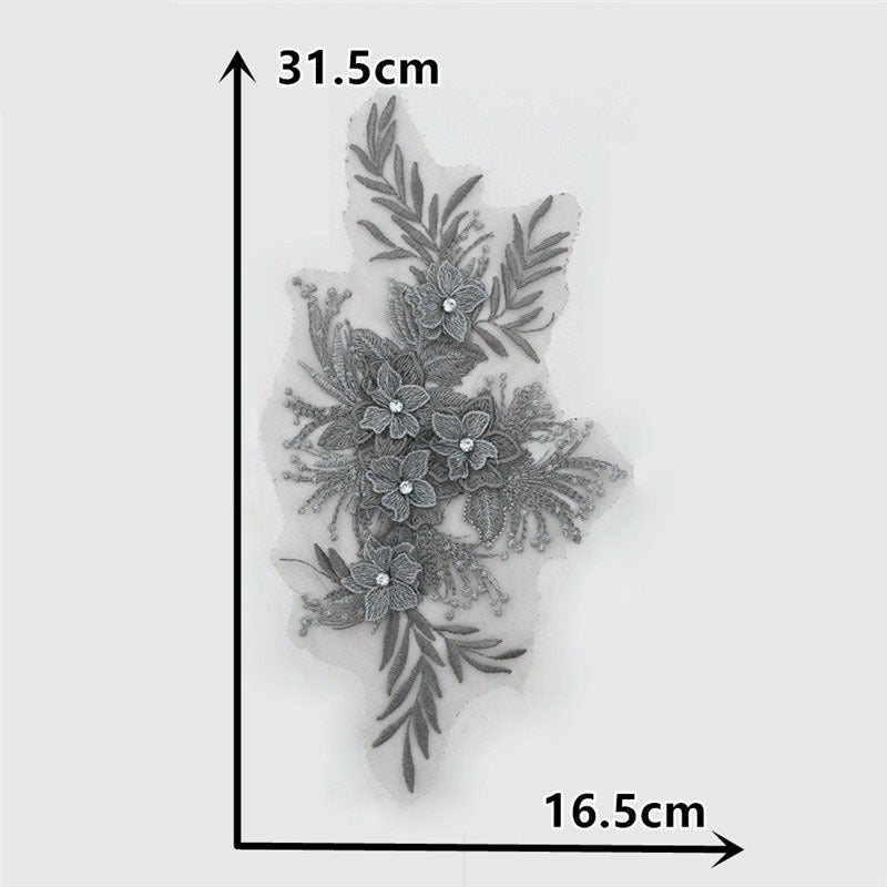 RHINESTONE FLOWER LACE COLLAR DIY SEWING DECOR