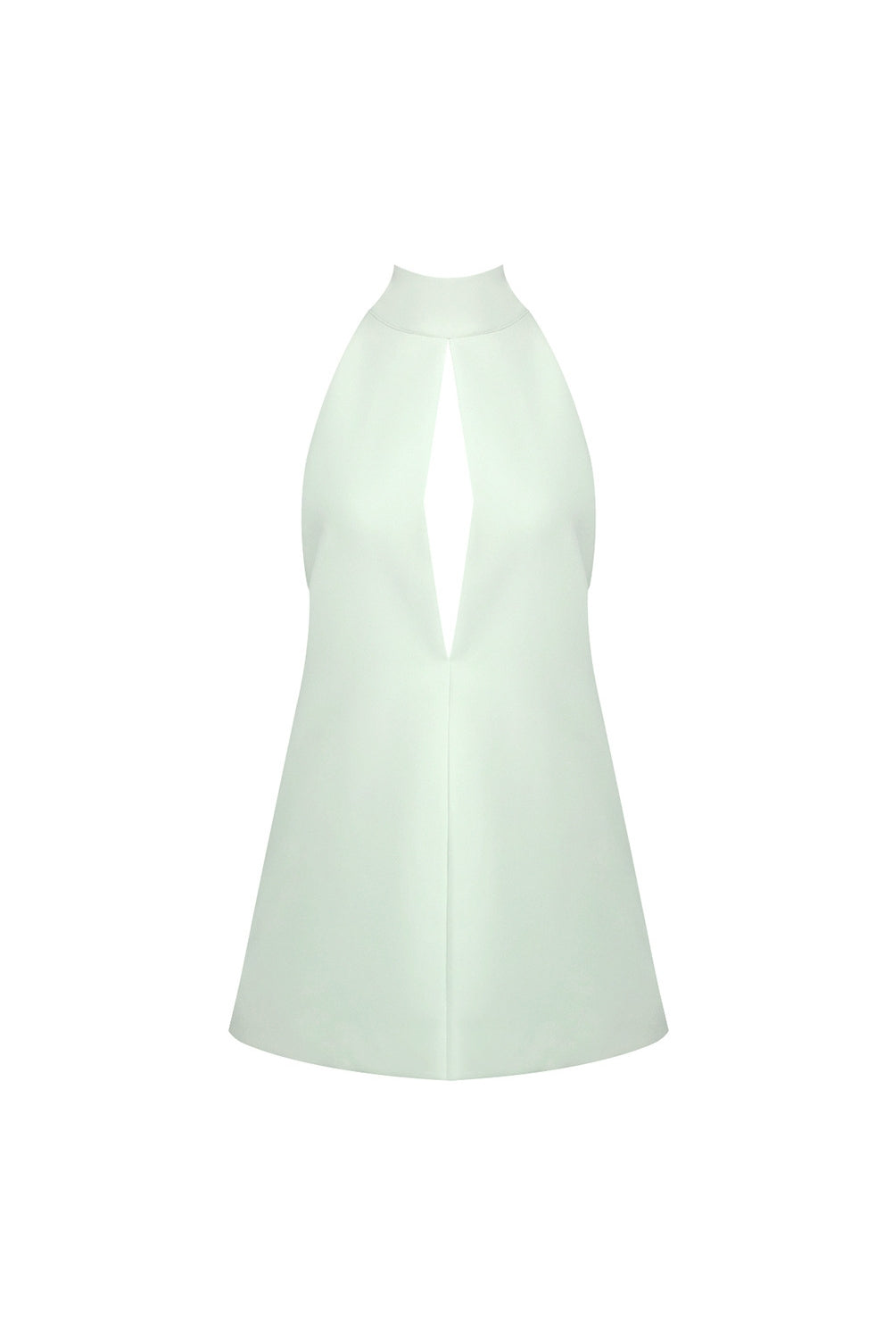 V-NECK BACKLESS HALTER DRESS - CELADON WEDDING GUEST