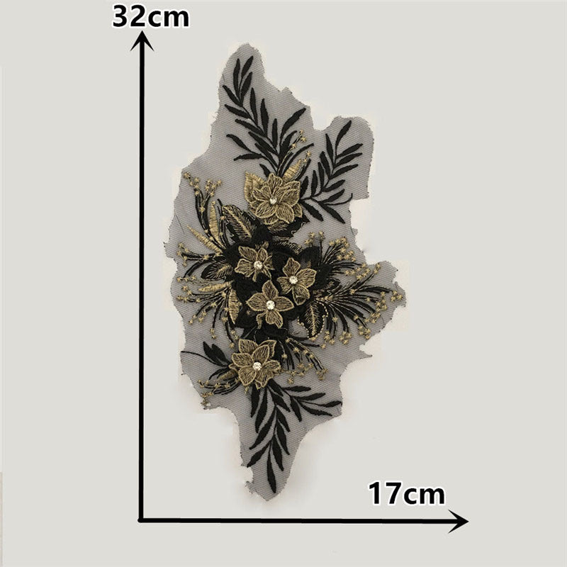 RHINESTONE FLOWER LACE COLLAR DIY SEWING DECOR