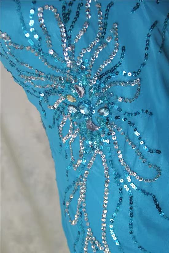 139e406ddbc979c2b5dd6ed1cc3f535b BLUE SPAGHETTI STRAP BEADED CHIFFON LONG EVENING GOWN