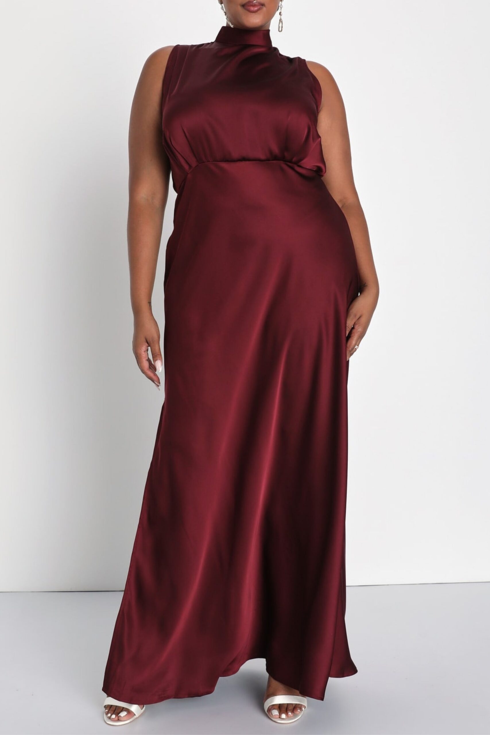 SATIN MAXI DRESS FOR WINE FORMAL EVENTS