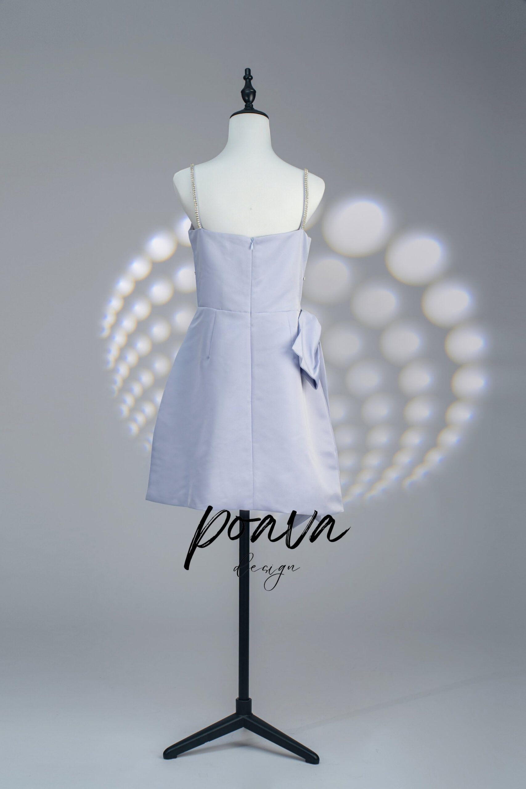 PURPLE BOW STRAP MINI DRESS FOR PARTY