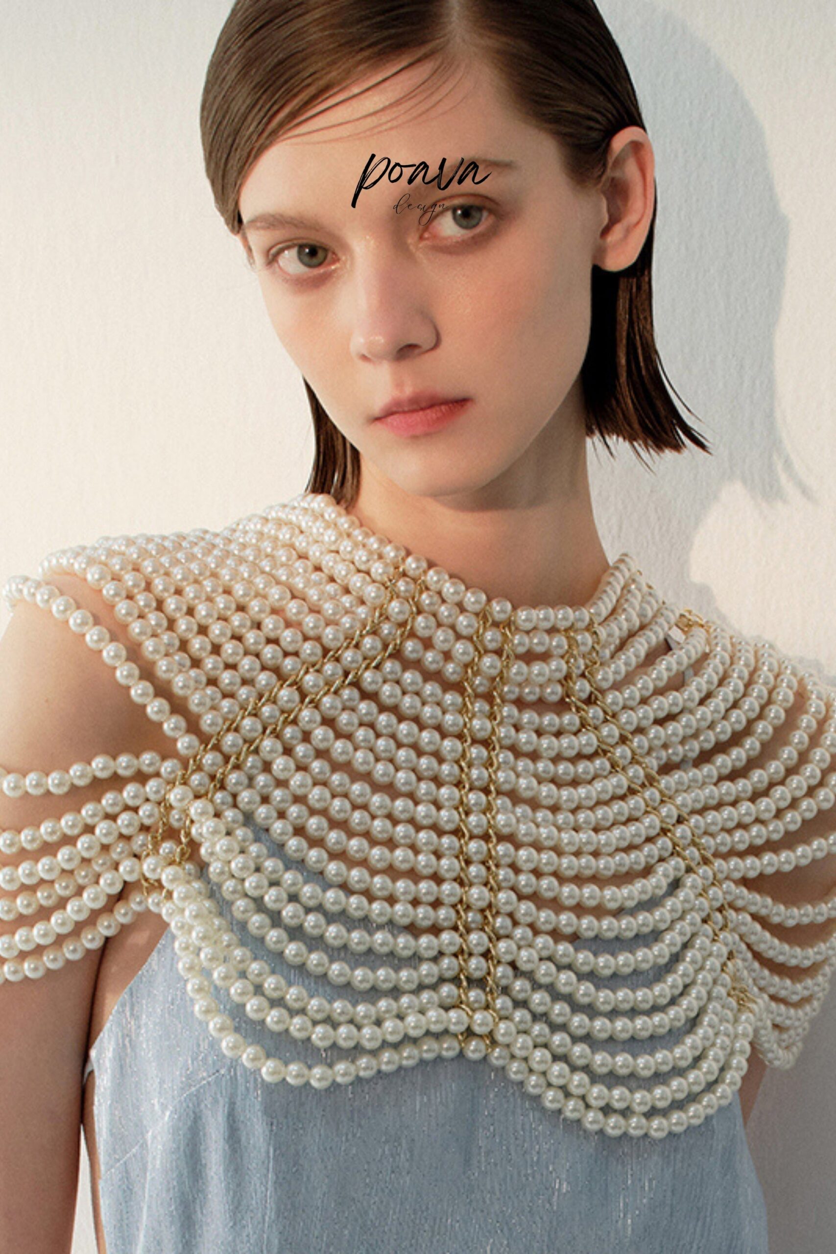 PEARL BEADED WRAP SHAWL FOR WEDDING EVENTS
