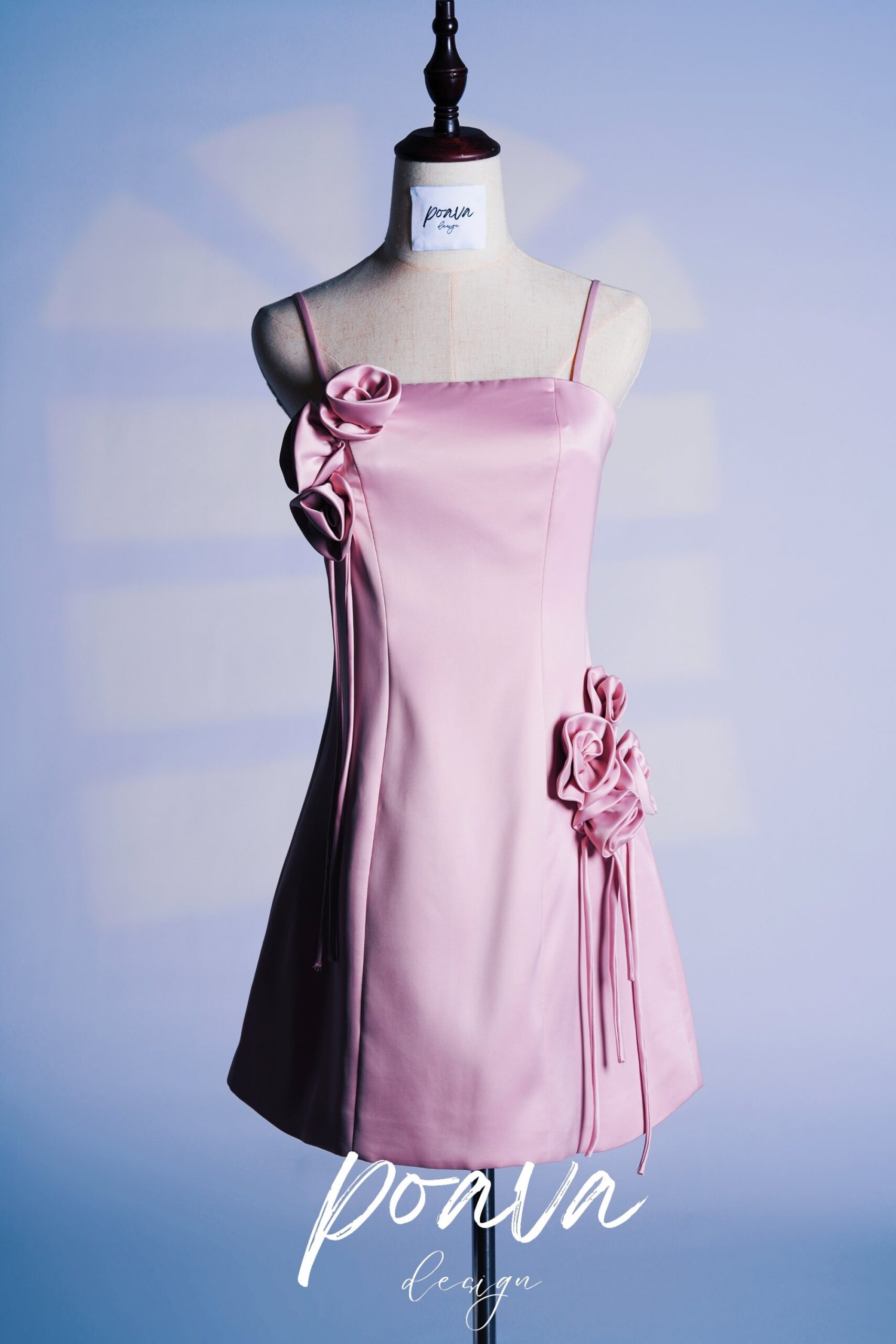 PINK FLORAL A-LINE MINI DRESS FOR PARTY