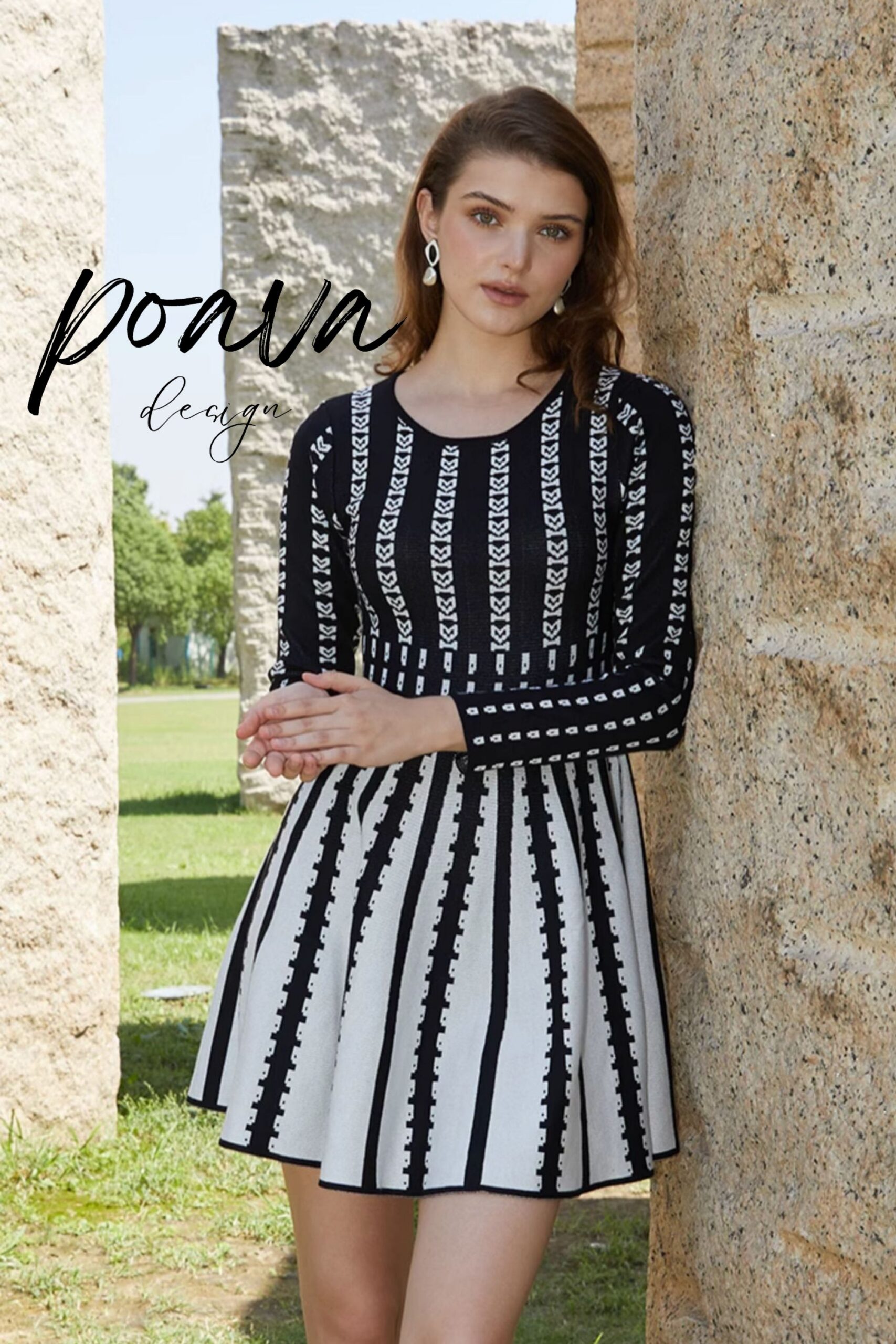 PRINTED LONG SLEEVE MINI DRESS FOR PARTY