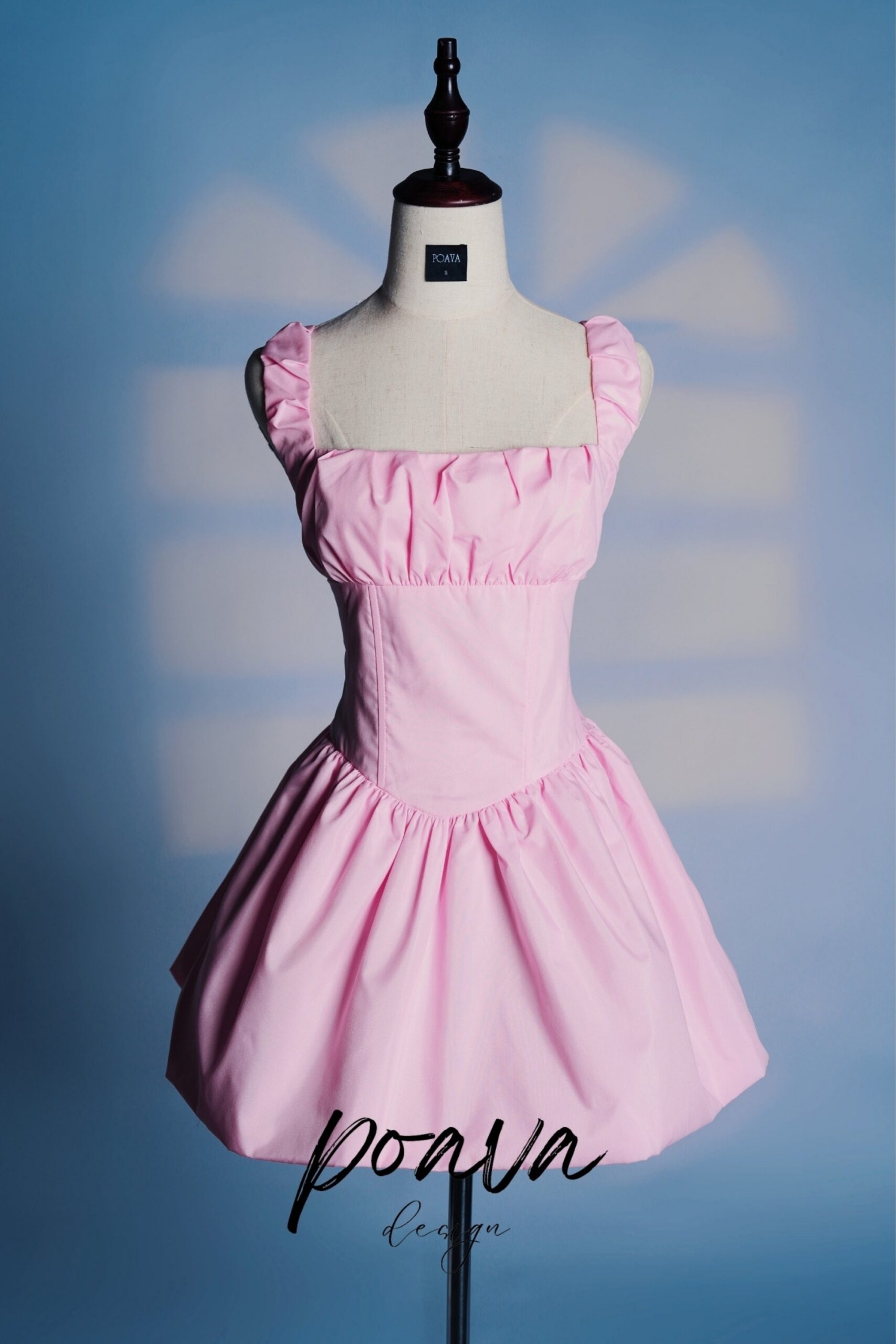 COTTON TULLE MINI DRESS IN PINK FOR PARTY